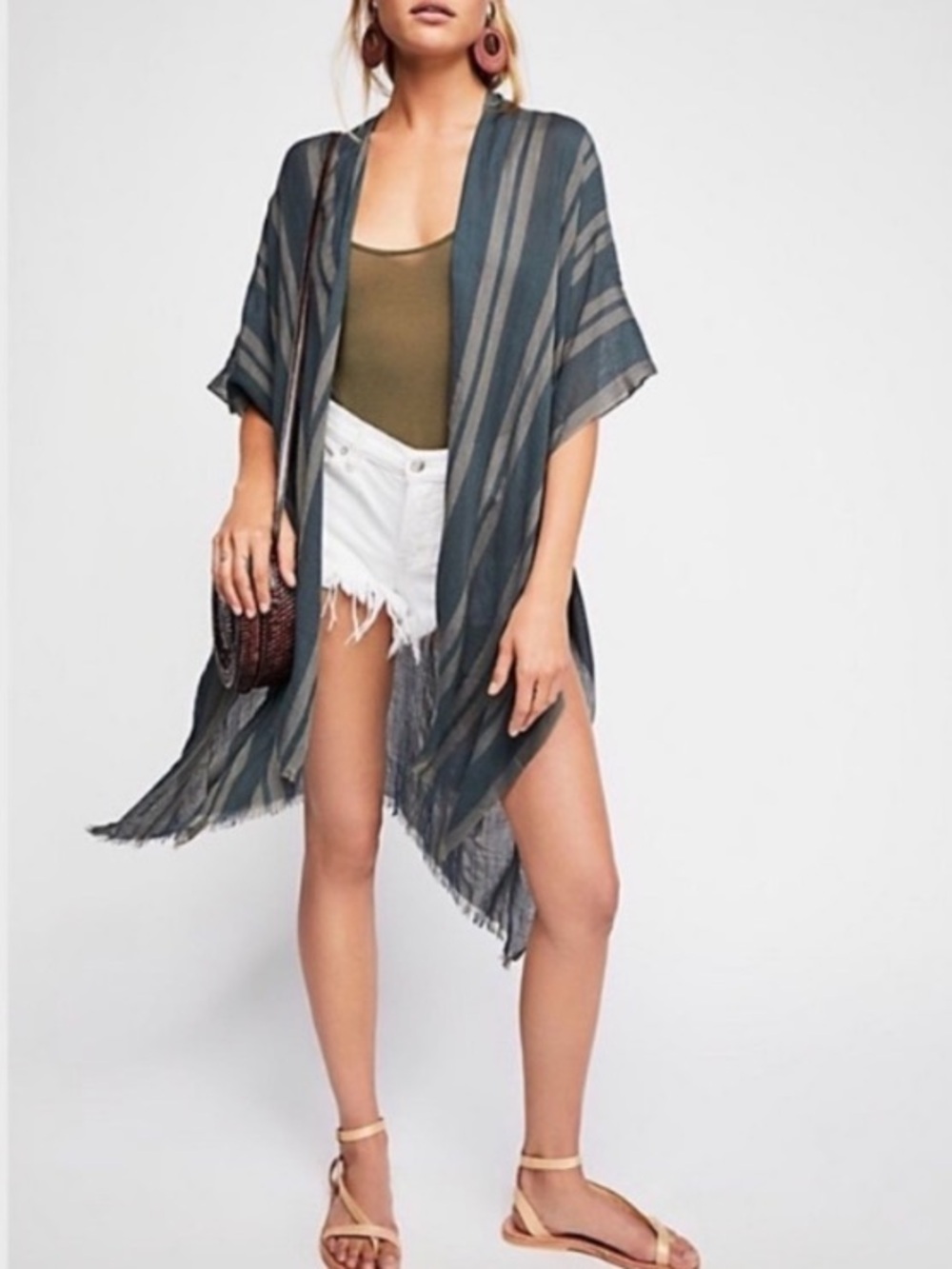 NWT Free People Sunny Afternoon Striped Kimono O/S